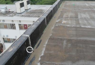 二松学舎大学附属中学校・高等学校校舎屋上シート防水工事のBefore