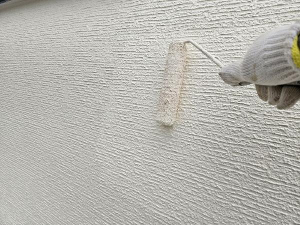 柏市　外壁屋根塗装工事のシャイン　牛久市　セキスイハイム　ガスケット　上塗り　スーパーセランフレックス　　5分艶