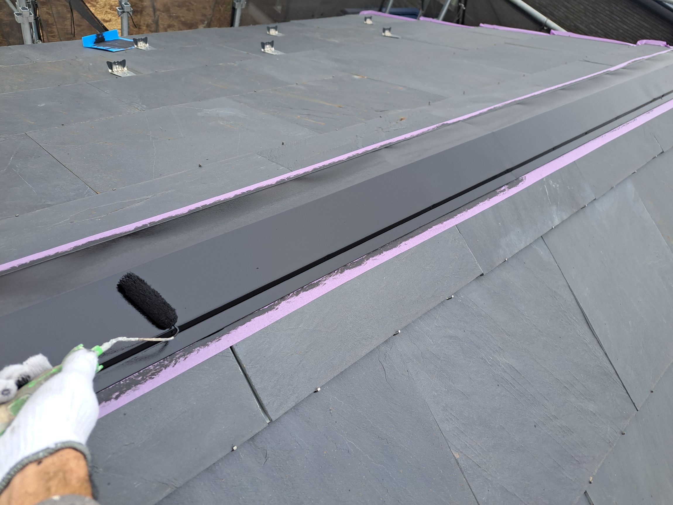 柏市　外壁塗装　柏市シャイン　無添加住宅　漆喰　シーリング　コーキング　ナノコンポジット　クールーフ　Vカット