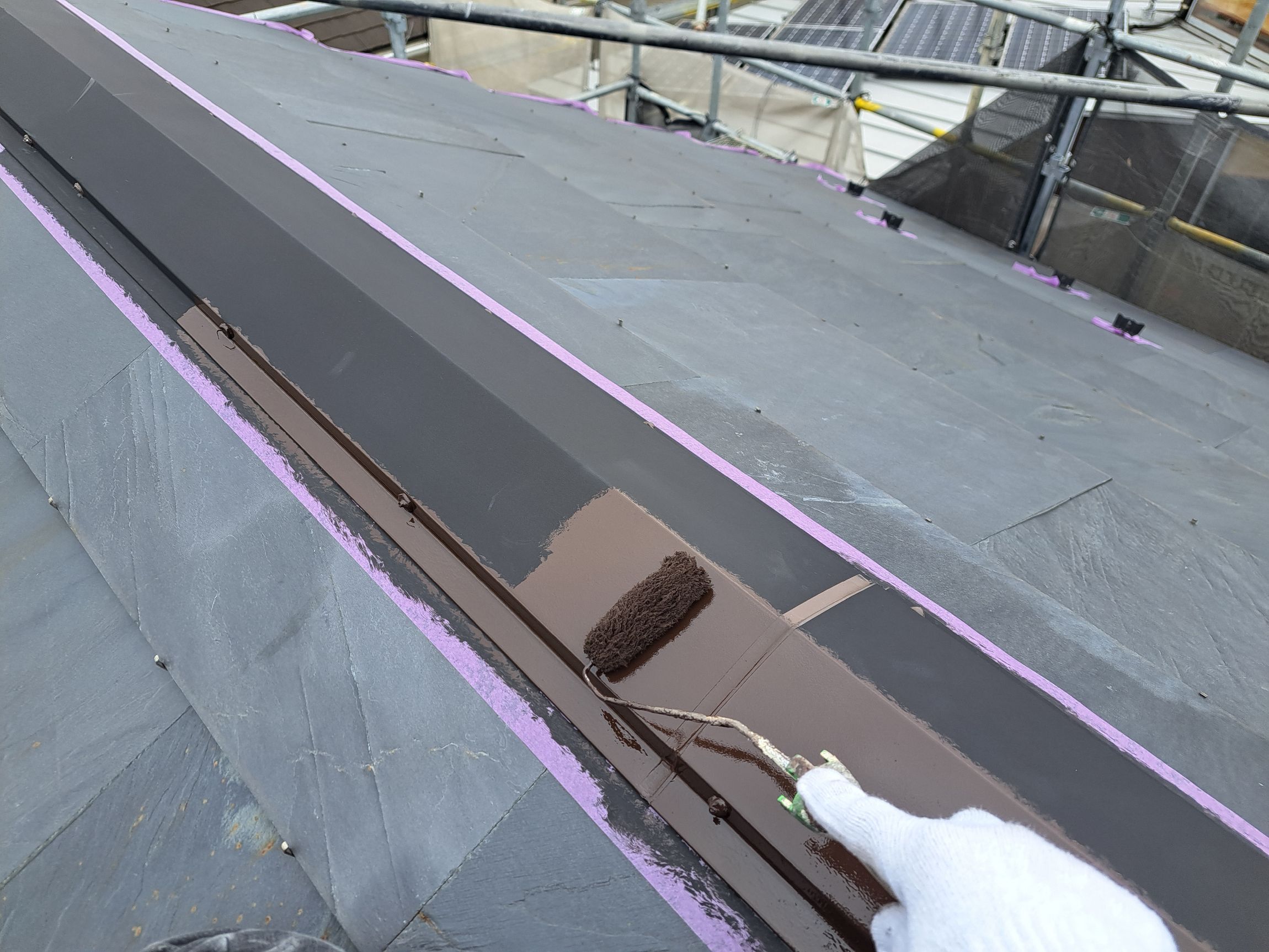 柏市　外壁塗装　柏市シャイン　無添加住宅　漆喰　シーリング　コーキング　ナノコンポジット　クールーフ　Vカット