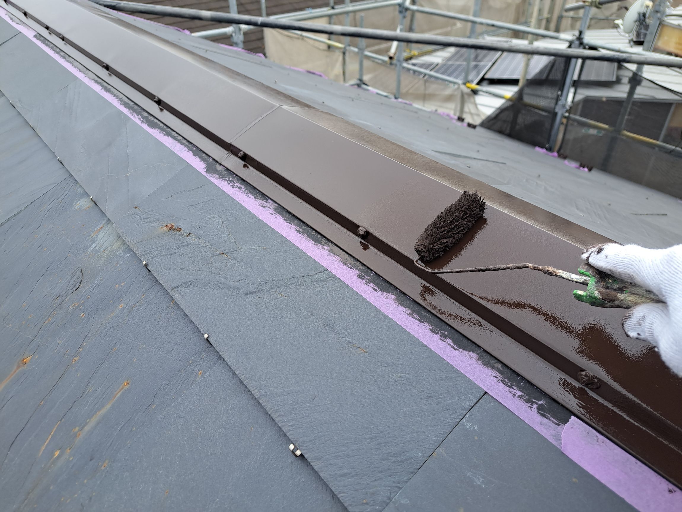 柏市　外壁塗装　柏市シャイン　無添加住宅　漆喰　シーリング　コーキング　ナノコンポジット　クールーフ　Vカット