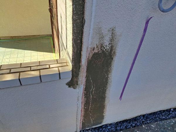 柏市シャイン　柏市外壁塗装　モルタル外壁　セラコートアクア　シーリング　コーキング 大工工事　Uカット