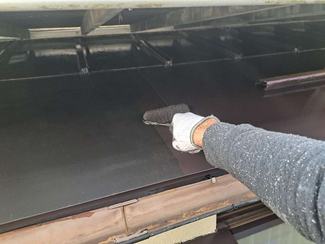 柏市シャイン　柏市外壁塗装　モルタル外壁　セラコートアクア　シーリング　コーキング 大工工事　Uカット