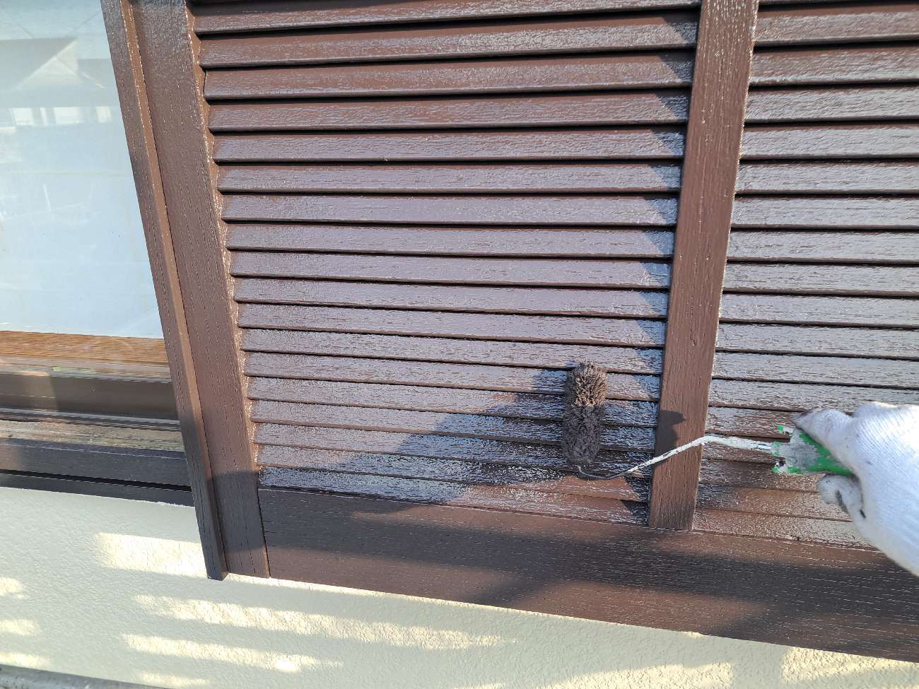 柏市シャイン　柏市外壁塗装　モルタル外壁　セラコートアクア　シーリング　コーキング 大工工事　Uカット