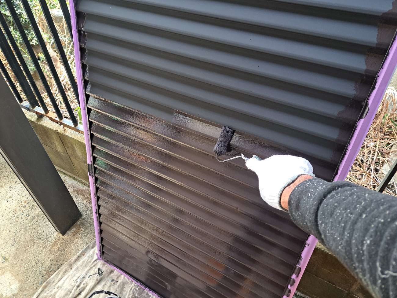 柏市シャイン　柏市外壁塗装　モルタル外壁　セラコートアクア　シーリング　コーキング 大工工事　Uカット