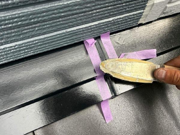 柏市　外壁屋根塗装工事のシャイン　取手市　不二建設　窯業系サイディング　　スーパーセランフレックス　シーリング　後打ち　オートンイクシード