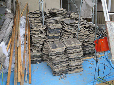 野田市N様邸　屋根材撤去