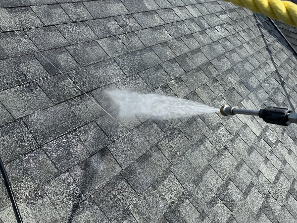 柏市　外壁塗装　屋根アスファルトシングル　低圧洗浄