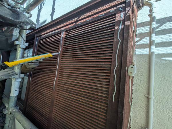 柏市シャイン　柏市外壁塗装　モルタル外壁　セラコートアクア　シーリング　コーキング 大工工事　Uカット