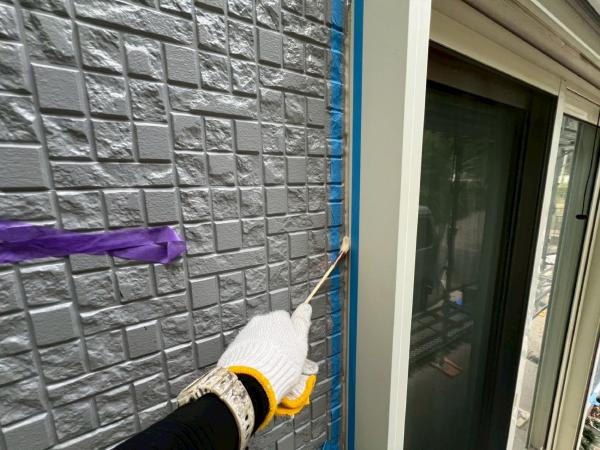 柏市　外壁屋根塗装工事のシャイン　取手市　不二建設　窯業系サイディング　　スーパーセランフレックス　シーリング　後打ち　オートンイクシード