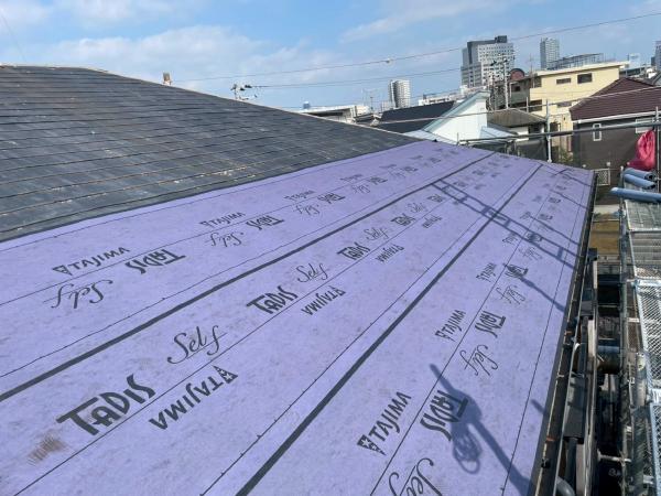 柏市 外壁屋根塗装工事のシャイン　アパートの外壁塗装と屋根カバー工事　ルーフィング