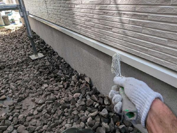 柏市　外壁屋根塗装工事のシャイン　日本ペイントの高耐久塗料ダイヤモンドコートと無機塗料のグランセラベスト　付帯塗装　水切り