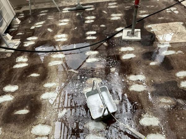 柏市　外壁屋根塗装工事のシャイン　大成パルコン　陸屋根　屋上　　防水工事　通気緩衝工法　断熱ブロック