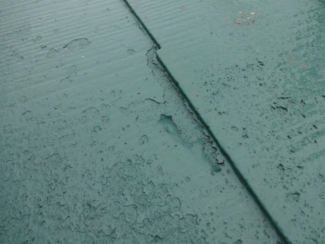 松戸市　屋根塗装の剥がれ半年で
