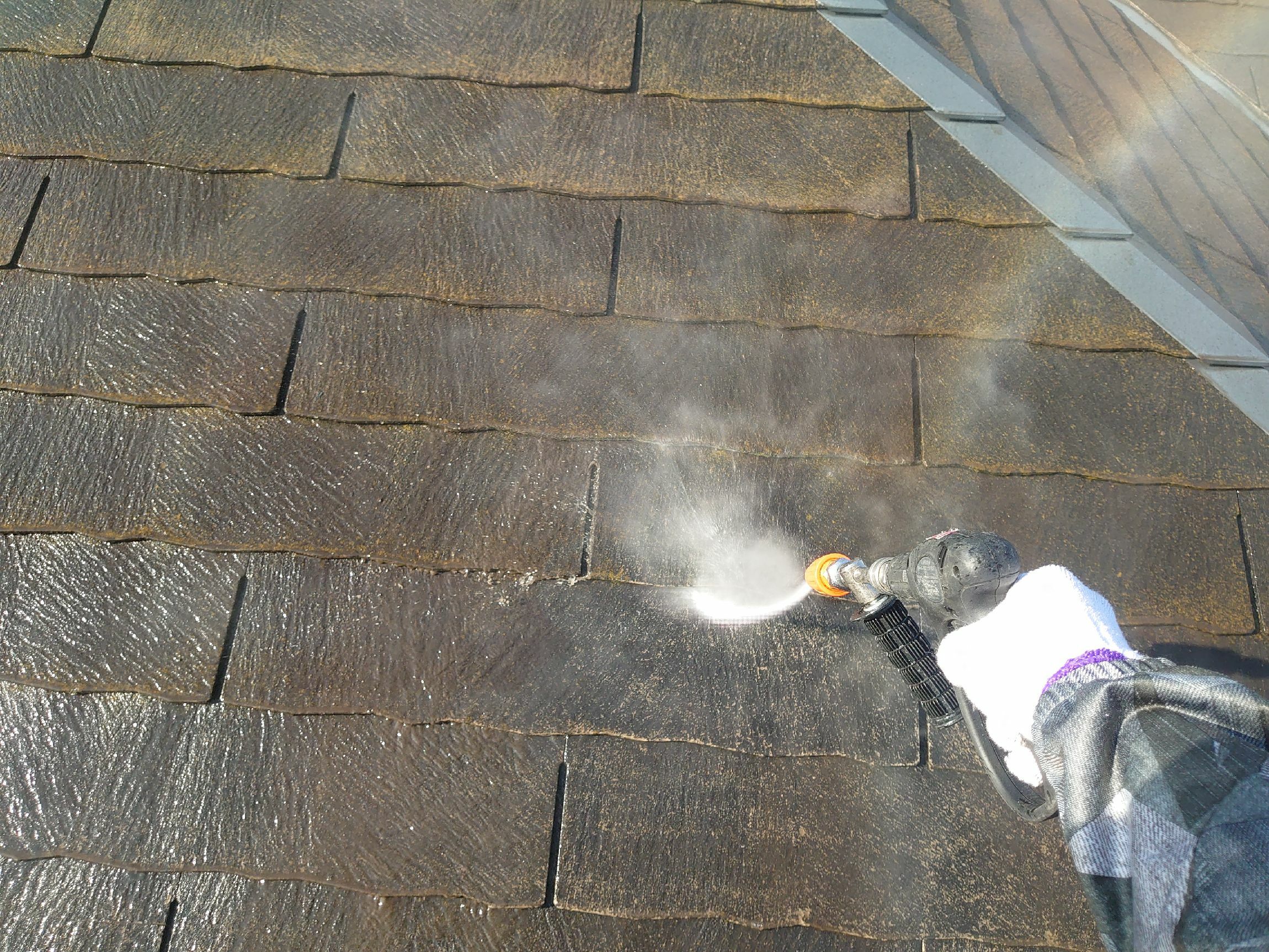 千葉県流山市　外壁塗装屋根カバースーパーガルテクト高圧洗浄