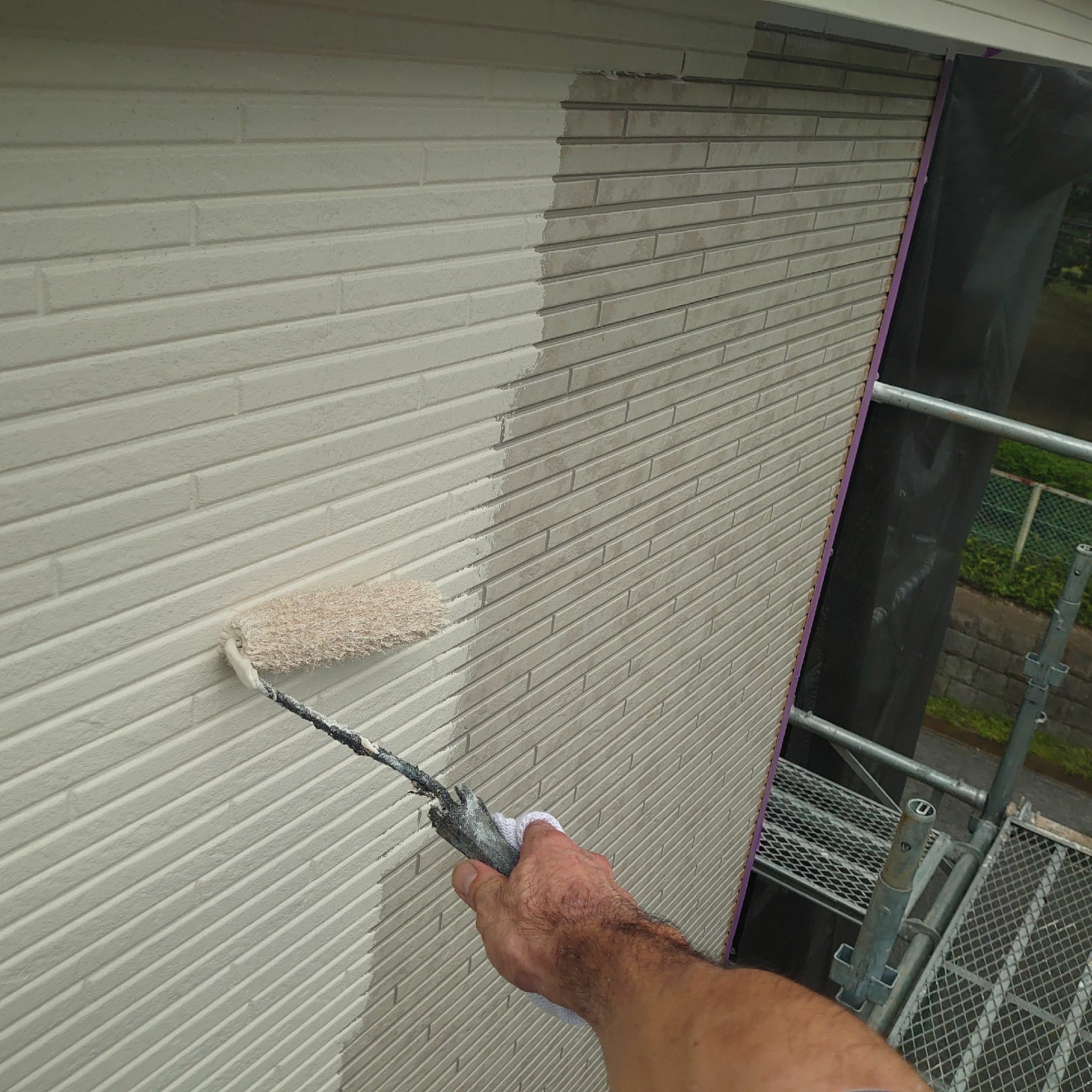 窯業系サイディング　プレミアムシリコン中塗り　柏市外壁塗装