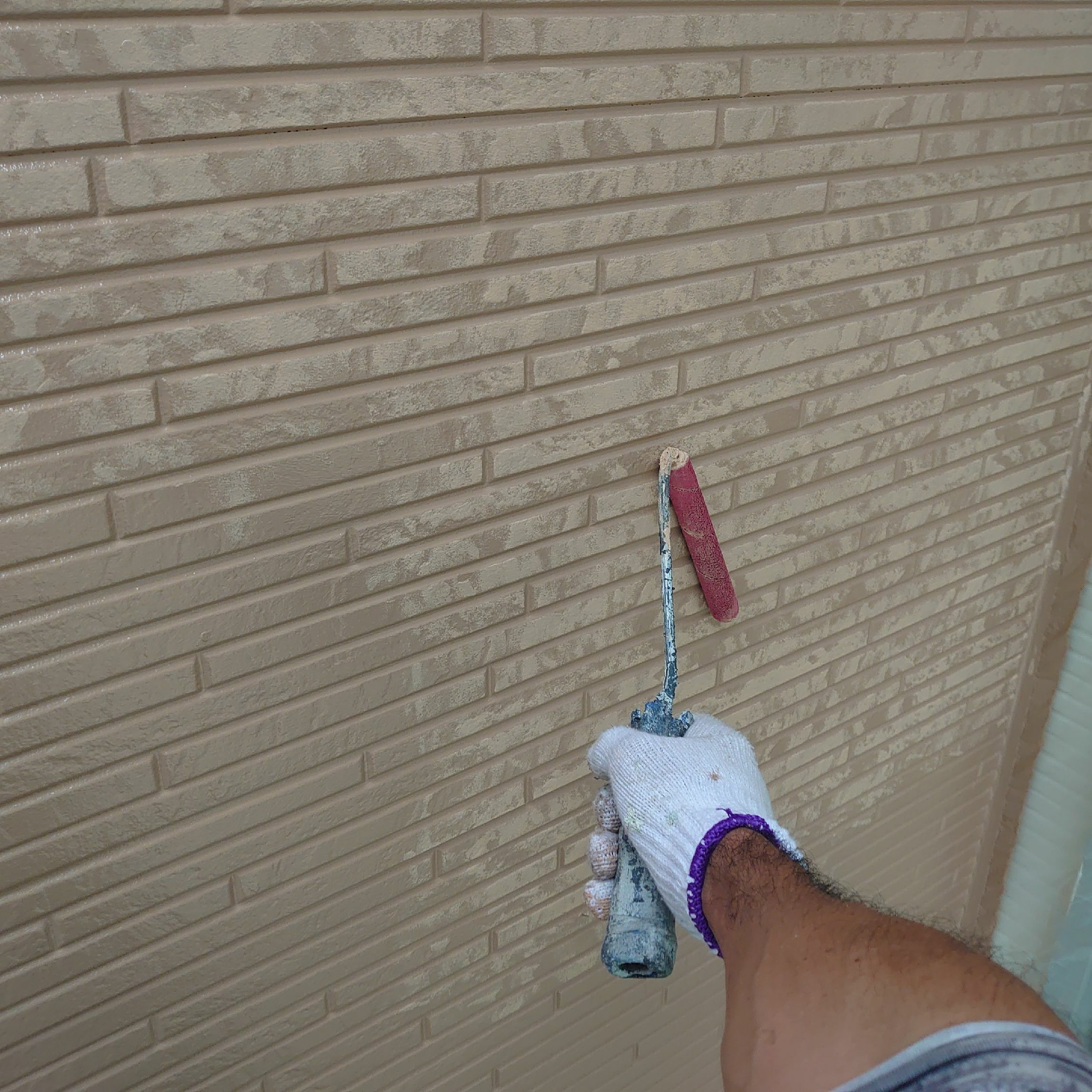 窯業系サイディング　プレミアムシリコン上塗り　模様塗り　柏市外壁塗装エスケープレミアムTASAI工法