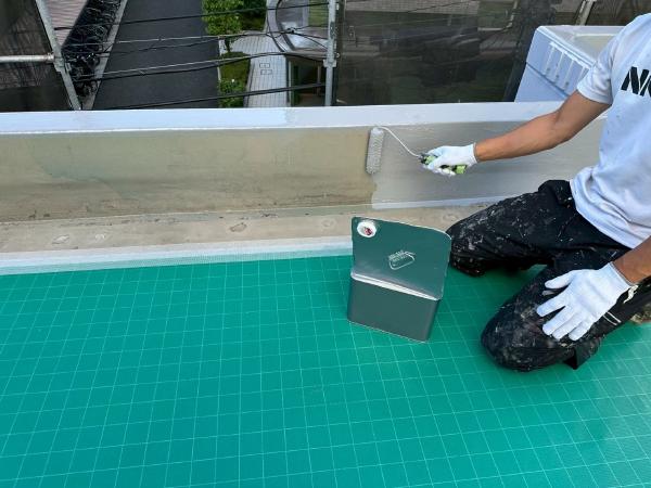 柏市　外壁屋根塗装工事のシャイン　大成パルコン　陸屋根　屋上　　防水工事　通気緩衝工法　断熱ブロック　通気緩衝工法