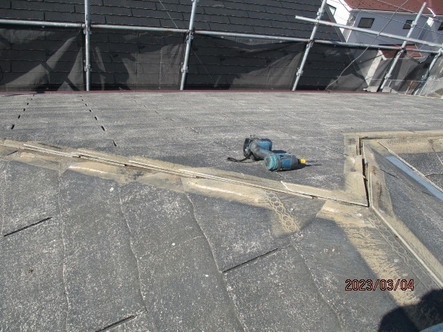 千葉県流山市　外壁塗装屋根カバースーパーガルテクト役物撤去