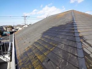 柏の外壁塗装と屋根塗装の屋根の施工前写真