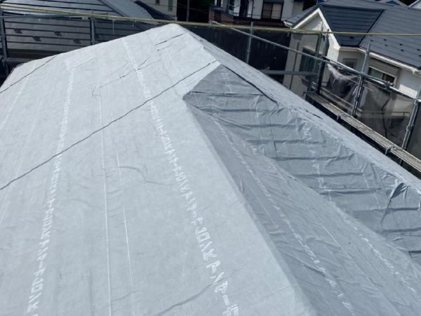 柏市外壁屋根塗装工事のシャイン施工事例屋根改修工事ディプロマットスタールーフィング防水紙