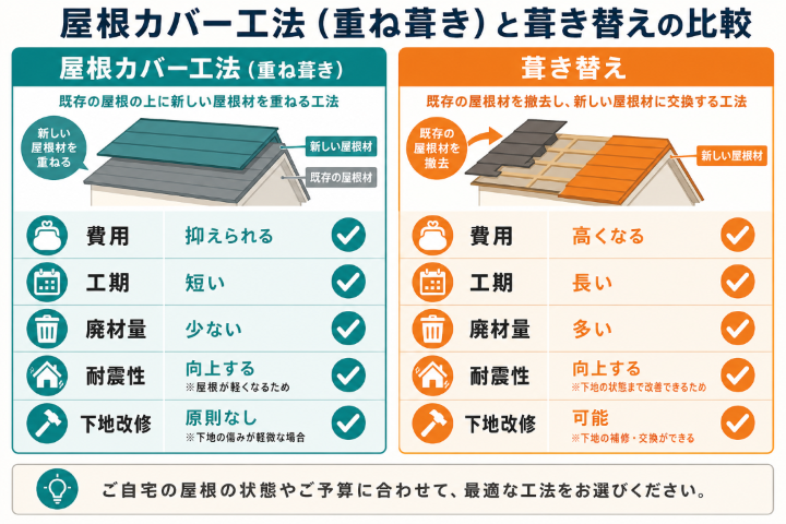 屋根カバー価格の違い
