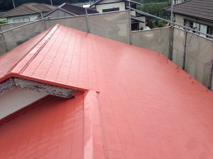 屋根上塗り完了後