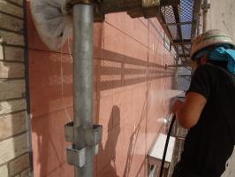 千葉県松戸市O様邸の外壁塗装と屋根塗装工程：高圧洗浄