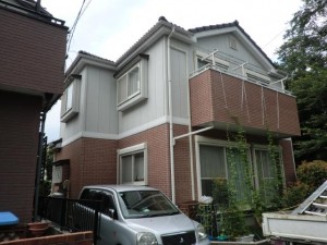 松戸市の外壁塗装と屋根塗装の外観の施工前写真