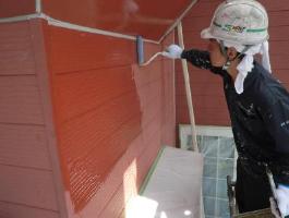 千葉県印西市H様邸の外壁塗装と屋根塗装工程：下塗り