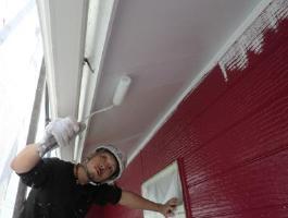 千葉県印西市H様邸の外壁塗装と屋根塗装工程：下塗り