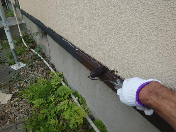 柏市外壁屋根塗装工事のシャイン施工事例付帯塗装破風板