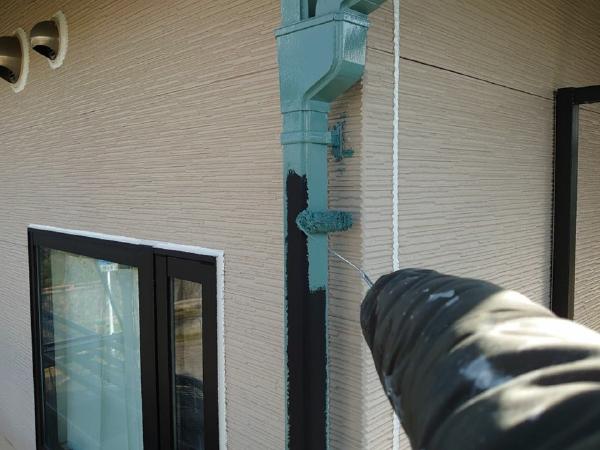 柏市外壁屋根塗装工事のシャイン施工事例付帯塗装雨樋