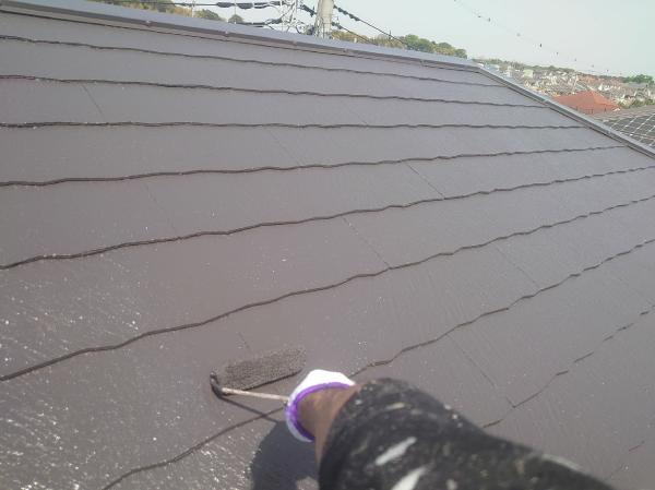 柏市外壁屋根塗装工事のシャイン施工事例屋根塗装ファインパーフェクトベスト