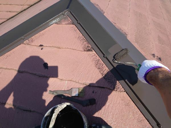 柏市外壁屋根塗装工事のシャイン施工事例板金部塗装