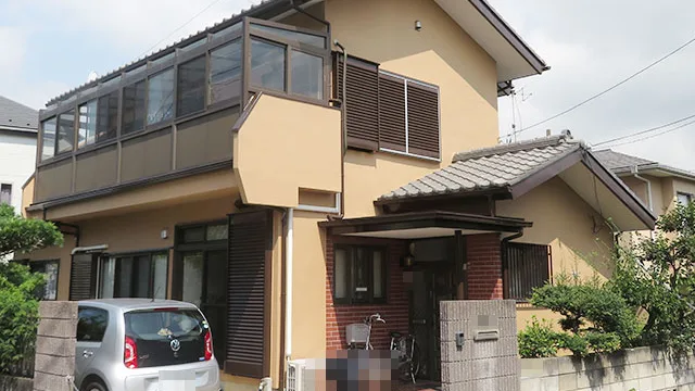 松戸市K様邸の塗膜の膨れを補修した外壁塗装の施工後外観