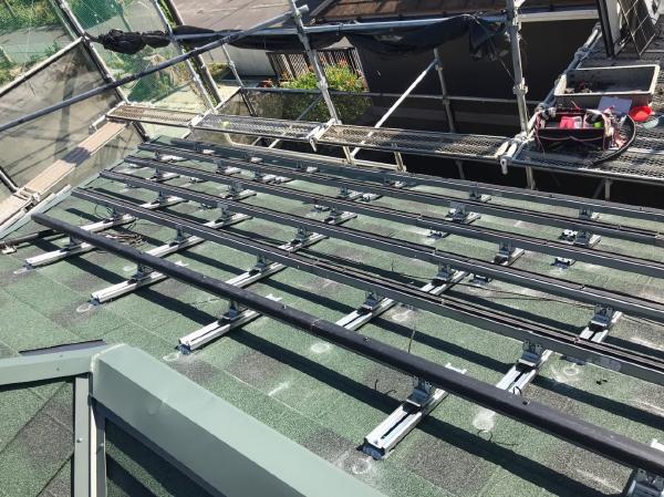 柏市外壁屋根塗装工事のシャイン　施工事例　ソーラーパネル　太陽光　京セラサムライ