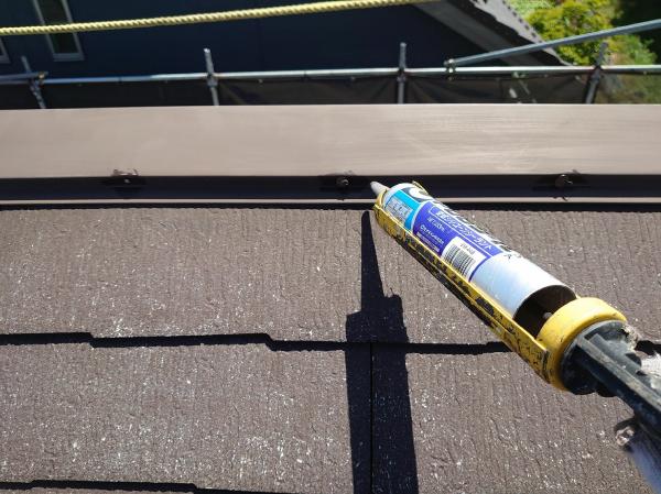 柏市外壁屋根塗装工事のシャイン施工事例　棟板金