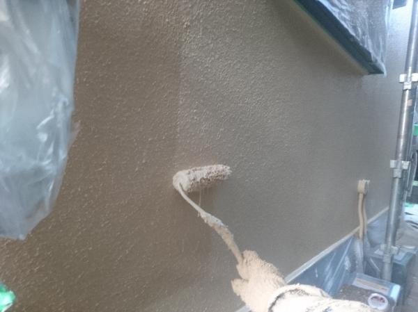 柏市外壁屋根塗装工事のシャインモルタル壁