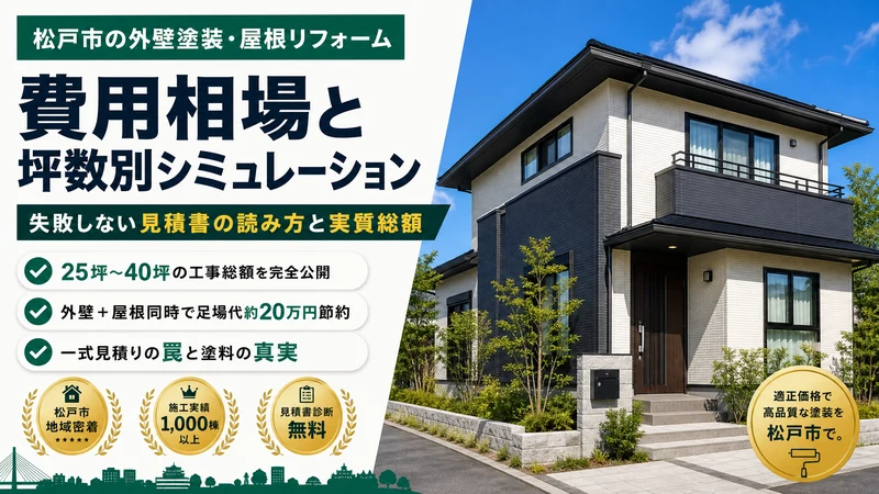 松戸市で外壁塗装の費用相場と坪数別シミュレーション|失敗しない見積書の読み方