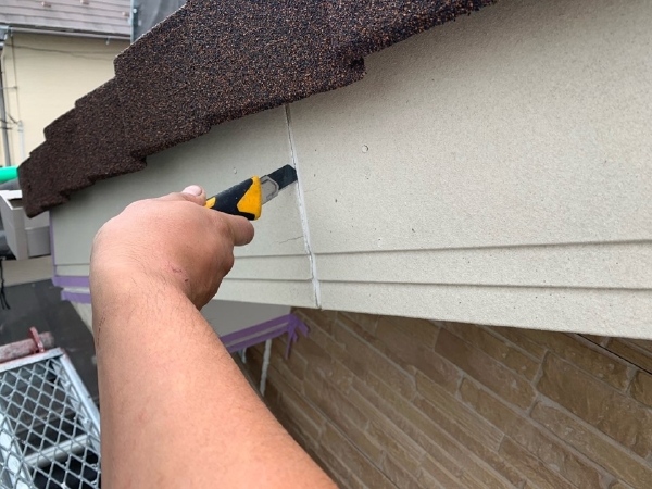 柏市外壁屋根塗装工事のシャイン施工事例付帯補修付帯塗装破風板
