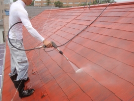 千葉県柏市の屋根塗装工程の高圧洗浄