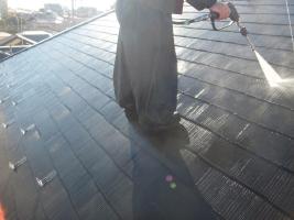 千葉県船橋市の屋根塗装工程の高圧洗浄