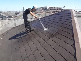 千葉県松戸市の屋根塗装工程の高圧洗浄