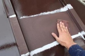 千葉県松戸市A様邸の屋根塗装工程の足場部分の塗装