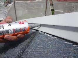 千葉県松戸市S様邸の外壁塗装と屋根塗装工程：釘頭のコーキング