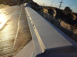 千葉県我孫子市の屋根塗装工程の板金部の下塗り