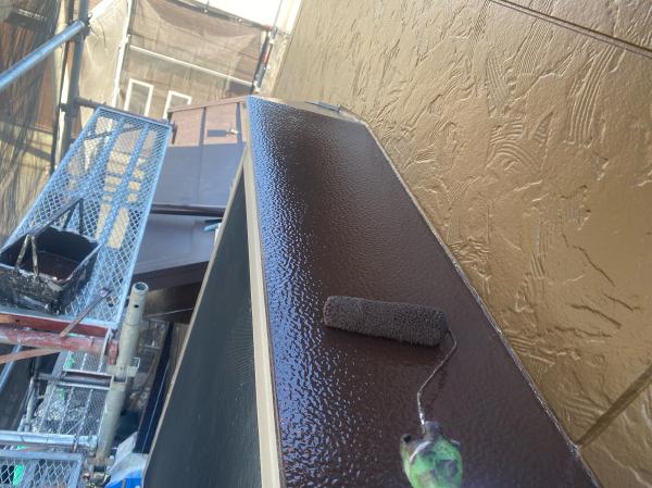 柏市外壁屋根塗装工事のシャイン施工事例付帯塗装小庇