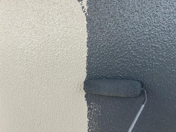白井市　サニーカラー　大規模修繕工事　屋上防水　外壁塗装　中塗り