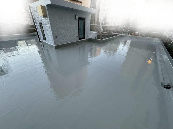 柏市　外壁屋根塗装工事のシャイン　大成パルコン　陸屋根　屋上　　防水工事　通気緩衝工法　断熱ブロック　通気緩衝工法